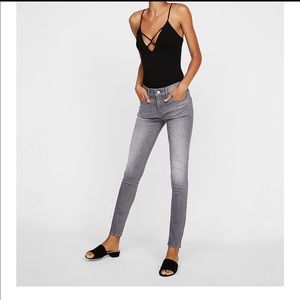 Express mid rise grey jeans/ leggings STRETCH
